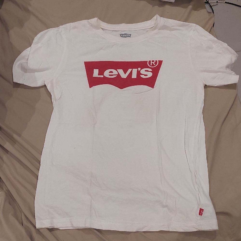 Levi's White T-Shirt with Red Logo
